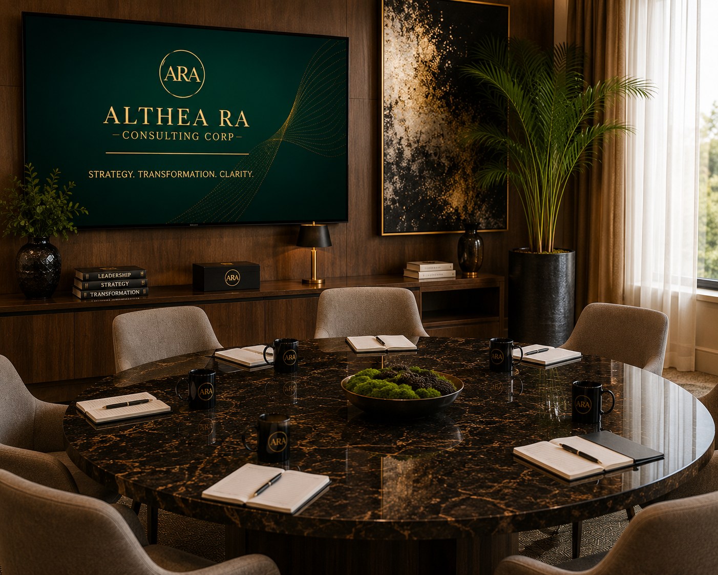 Every engagement begins the same way: a prepared room, a clear agenda, and space to think.